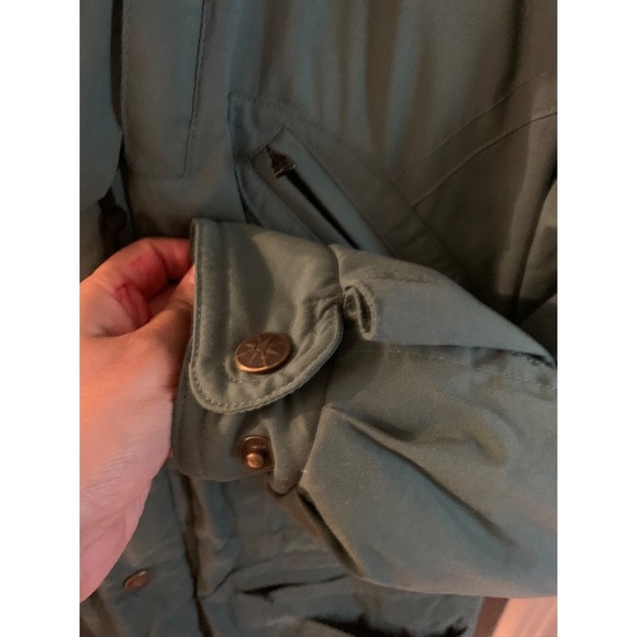 vintage men snow goose down filled parka coat size m in khaki green - Picture 6 of 16